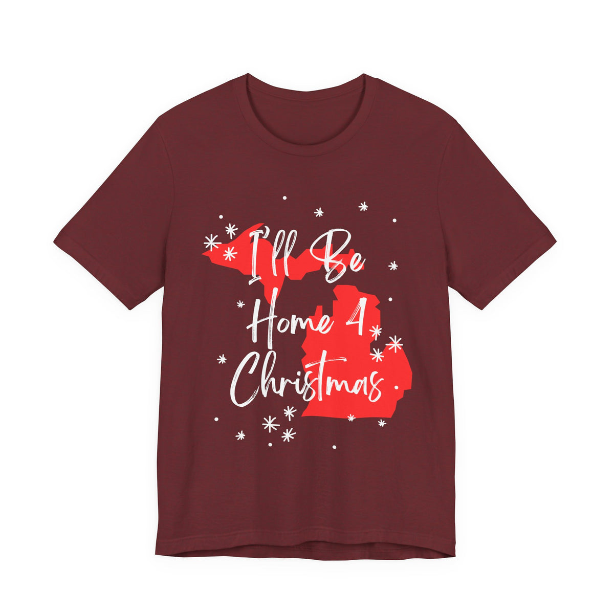 Holiday Fun Michigan I'll Be Home For Christmas T shirt