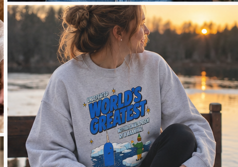 Heather Grey narwhal sweatshirt by winter lake